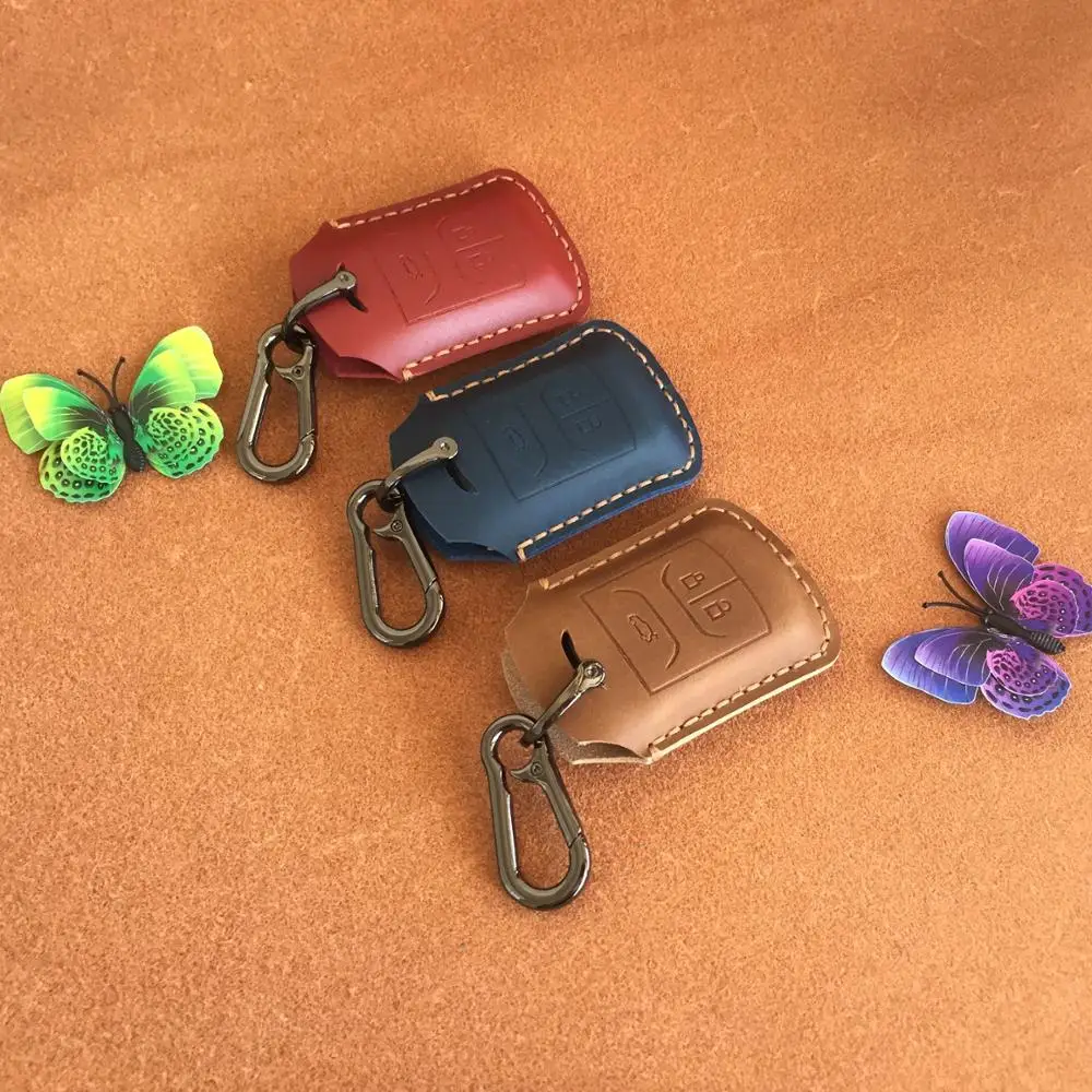 

Genuine Leather Car Key Cover For Chery Tiggo 3 / 5 Arrizo 7 3 Buttons Smart Remote Fob Shell Protector Case Keychain Bag