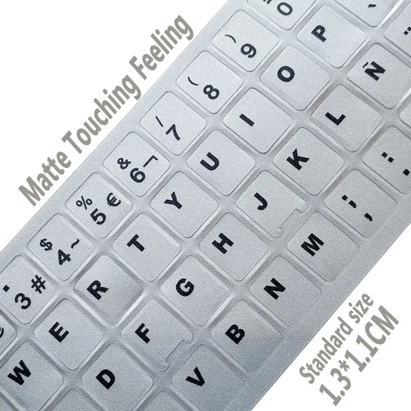 Наклейки для клавиатуры SR Matte Silver английский французский русский итальянский