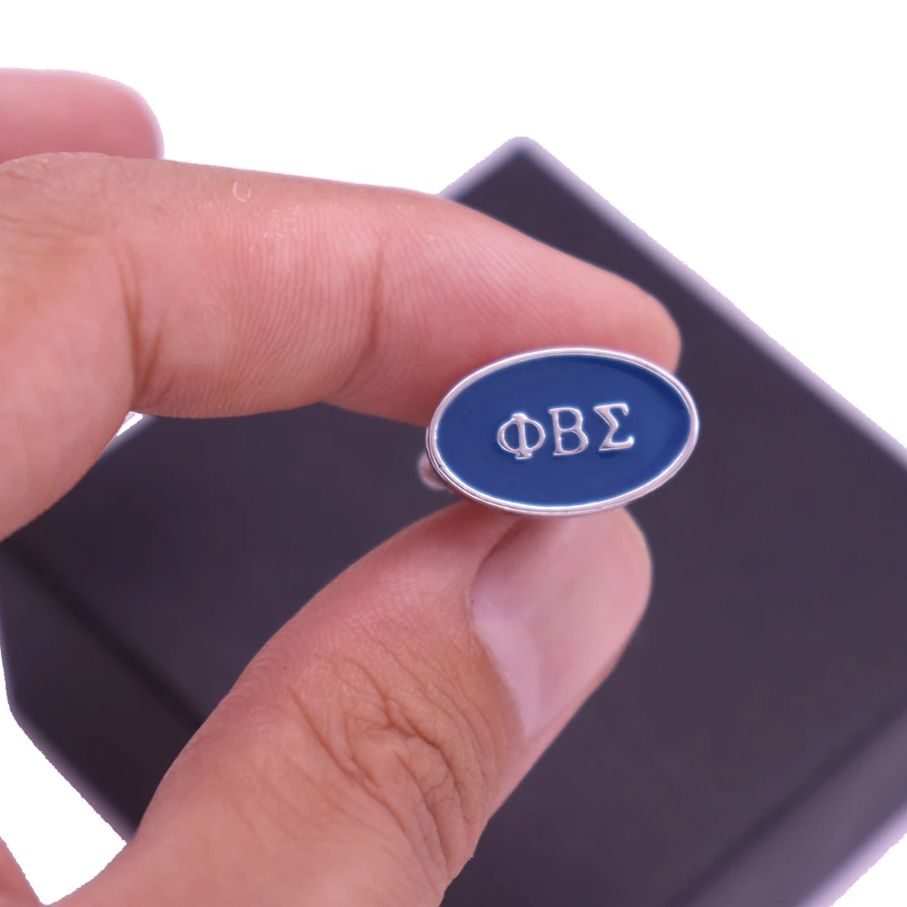 Женские запонки с двойным носом из металлического сплава синей эмалью Phi Beta Sigma