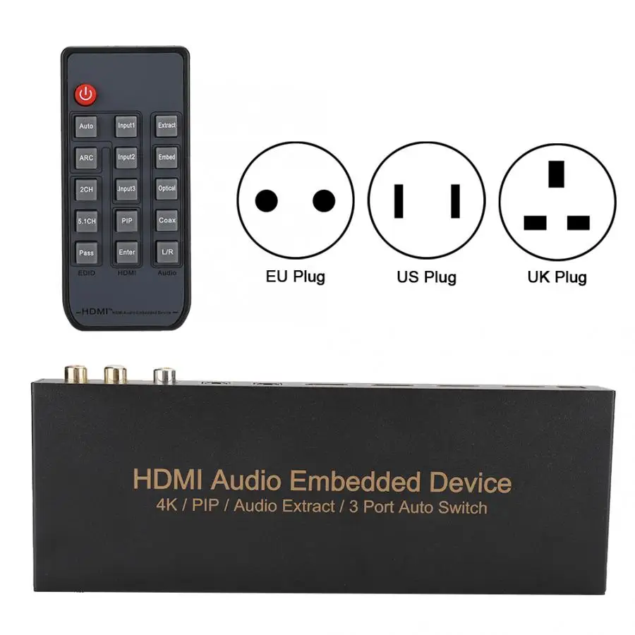 Цифровой оптический аудио экстрактор HDMI 3x1 адаптер преобразователь встраиваемое