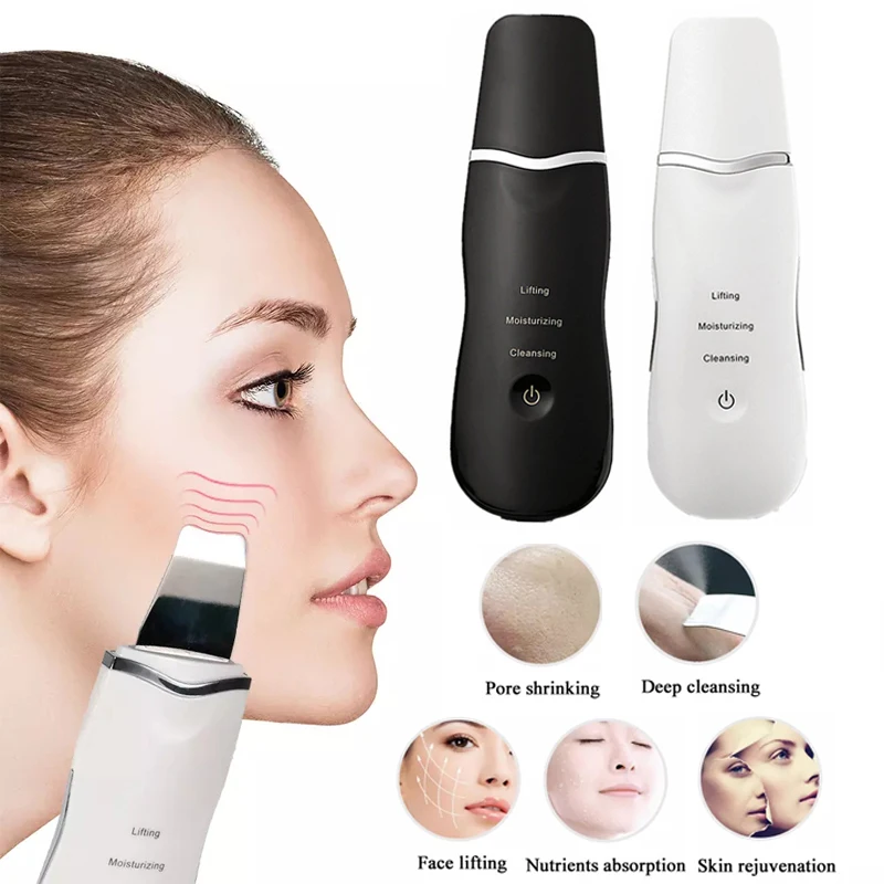 

Ultrasonic Skin Scrubber Peeling Shovel Ion Acne Blackhead Remover Deep Cleaning Machine face Lifting Facial Massager