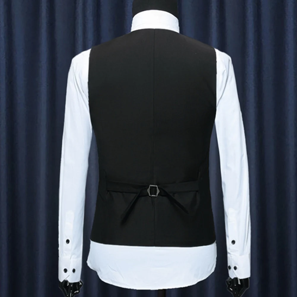 Жилет мужской деловой Приталенный жилет на трех пуговицах из полиэстера и