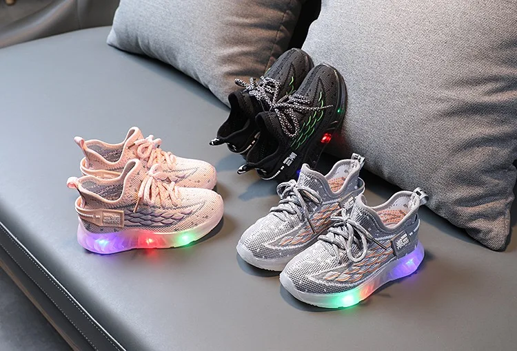 Кроссовки Детские со светодиодной подсветкой для мальчиков и девочек - купить по