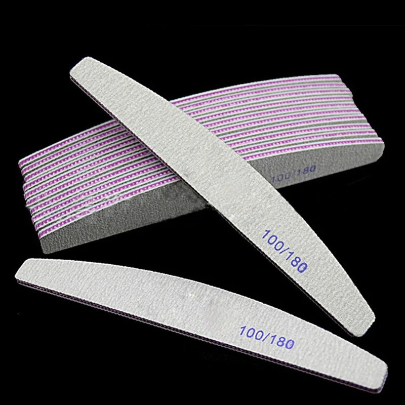 

Professional Nail File 100/180 Half Moon Sandpaper Nail Sanding Grinding Polishing Manicure Care Tools