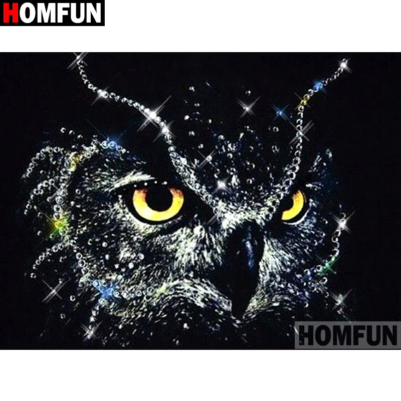 HOMFUN Краски с алмазной вышивкой животные сова &quotАлмазная ing камни в форме ромба