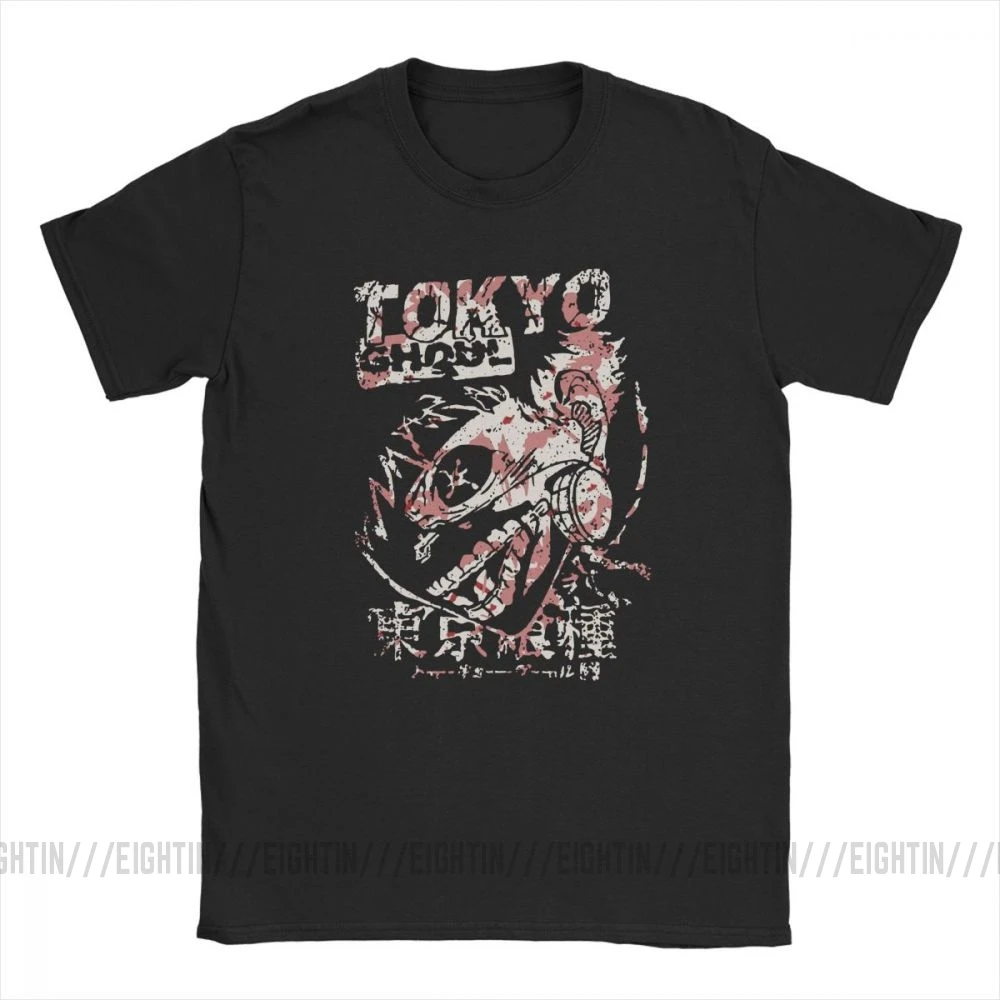 Мужская футболка Tokyo Ghoul хлопковая с коротким рукавом и круглым вырезом японский