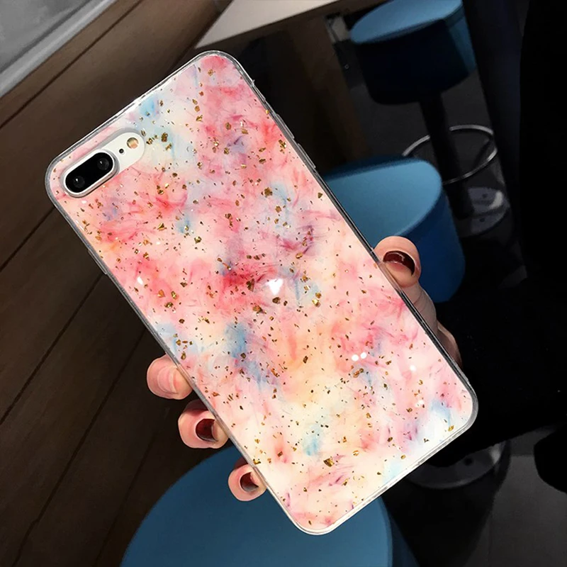 For Iphone 11 Pro Max Flower Transparent Floral Phone Case XR XS 6 6s 7 8 Plus soft Silicone Cover Gradient |