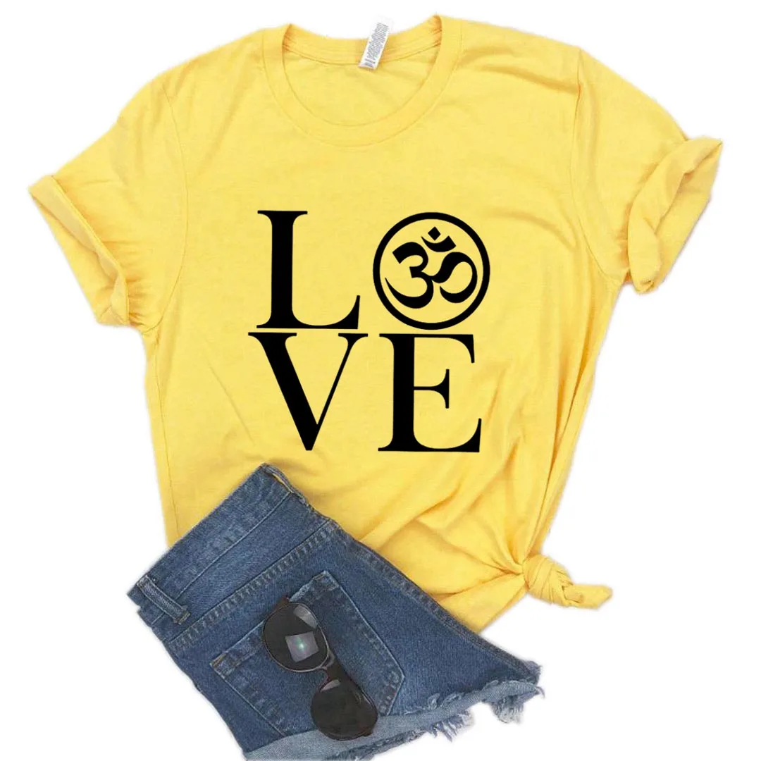 

Love yoga Print Women tshirt Cotton Casual Funny t shirt Gift Lady Yong Girl Top Tee A-1336