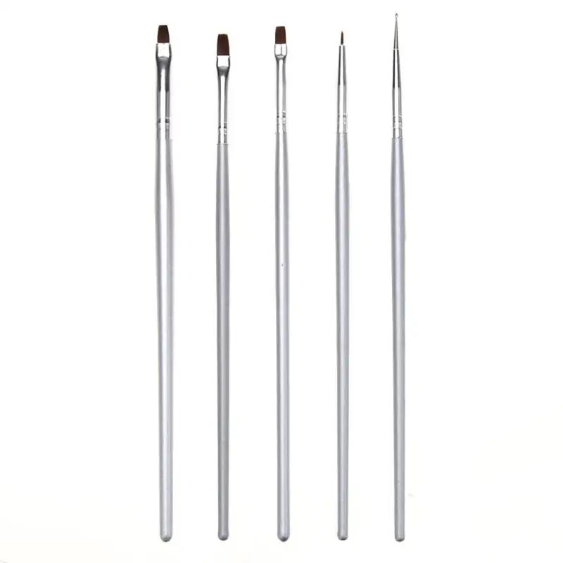 5 шт. дизайн ногтей Раскрашивание рисования ручка набор кистей для