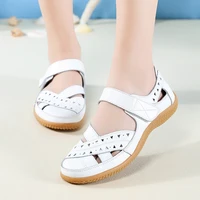 2021 women sandals genuine leather cross tied summer beach shoes chaussures femme casual white sandals gladiator plus size 35 42