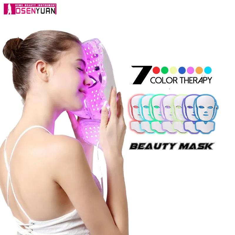 

Professional Light Photon Therapy Beauty Machine 7 Colors LED Facial Mask Skin Rejuvenation Face Care Anti Acne Whitening Device