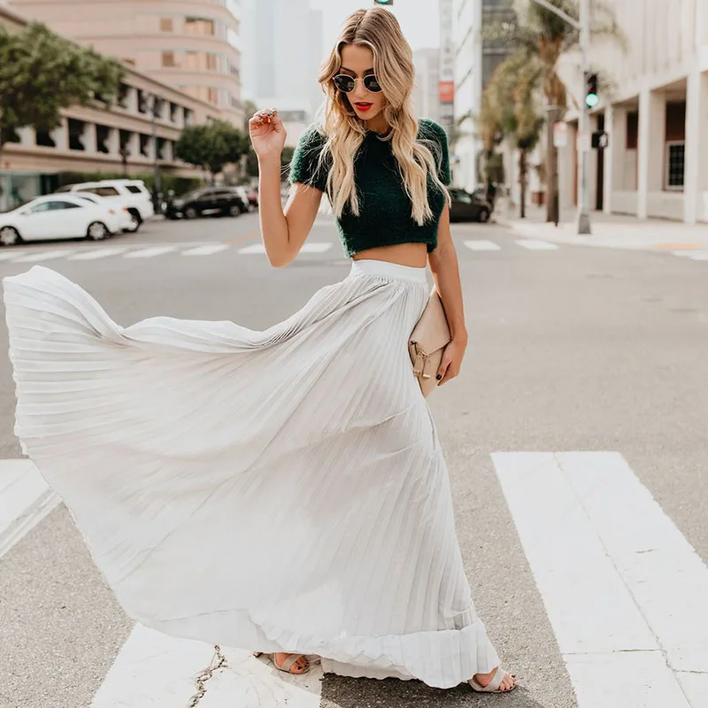 Женское бархатное плиссированное платье-макси с поясом на резинке летняя