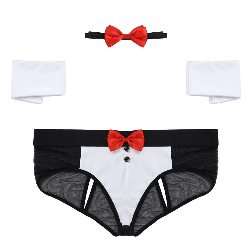 3 шт. Мужское нижнее белье SISSY набор прозрачные сетчатые попки раздельные трусы с