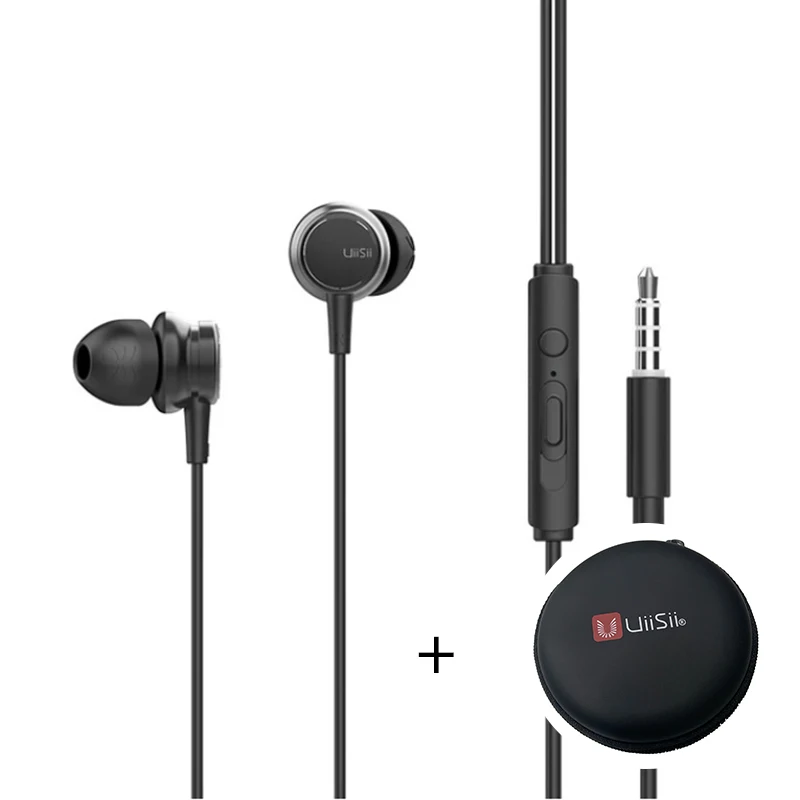 Hm9 Black And Box Uiisii HM9 сабвуфер-вкладыш с HIFI наушниками, динамические наушники с прямой подкладкой, 3,5 мм разъем стерео, для iPhone/huawei Mp3 - Цвет: Hm9 Black And Box