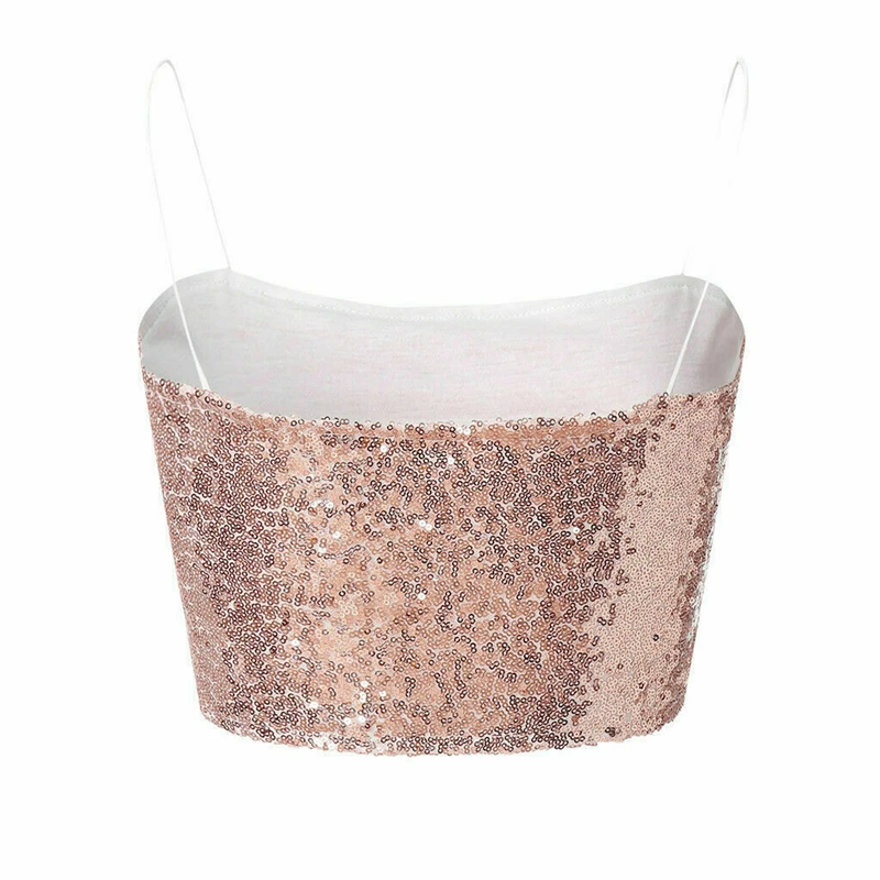 Женский топ без рукавов летний короткий с блестками майка Женская женская