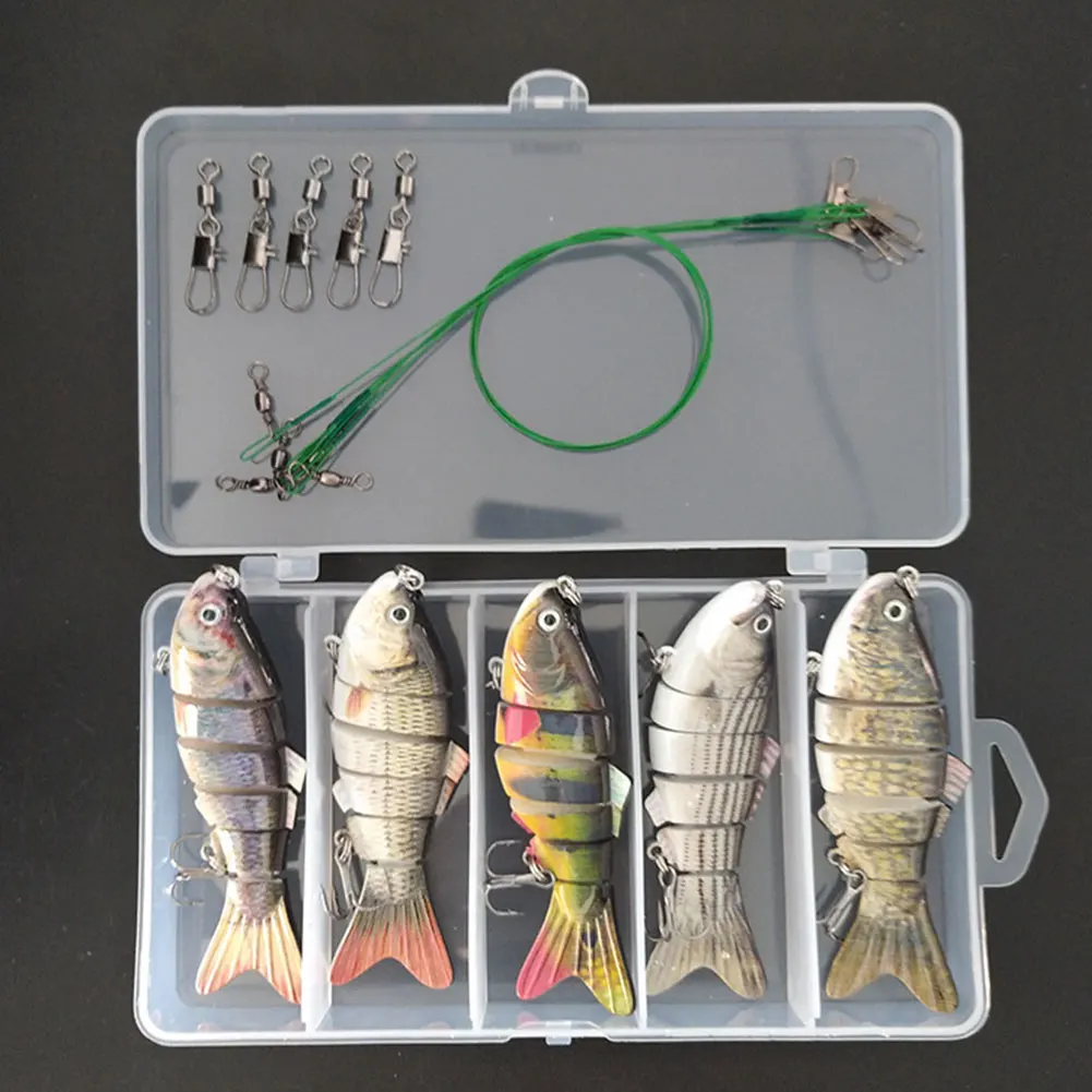 

Fishing Hard Lure Fishing Bass Sinking Baits Pike Shape Artificial Multi-Segment For Outdoor Activities 5PCS Fishing Hard Lure