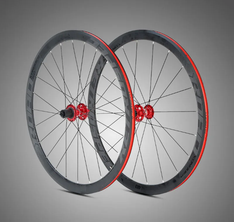 

Road Bike Wheelset RS-ON Aluminum Alloy Wheels 700c Disc Brake 40mm Quick-Release Thru-Axle Converted Alumium Wheel Clincher