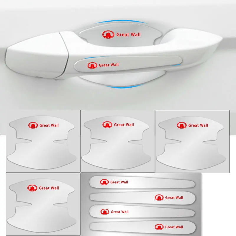 

8pcs Transparent Car Door Handle Sticker Decoration Protector Film for Great Wall Haval Hover H3 H5 H6 H7 H9 H8 H2 M4 SC C30 C50