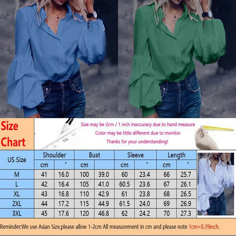 

Fashion White Puff Sleeve Women Shirts Elegant Office Fall Female Solid Blusas Plus Size Long Sleeve Botton Tops Clothes