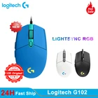 Logitech G102 оригинальная ИС продийLIGHTSYNC G203 игровая оптическая мышь 8000DPI 16,8 м цветсветодиодный светодиодная Настройка 6 кнопок проводная