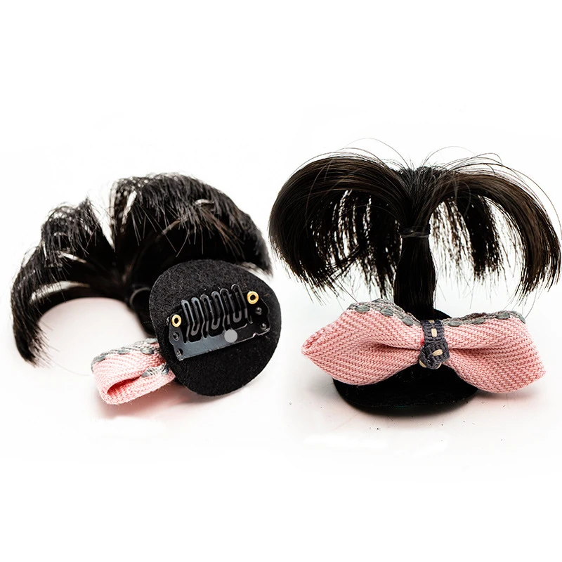 Детские парики заколка для волос детский бант булочка головной убор аксессуары