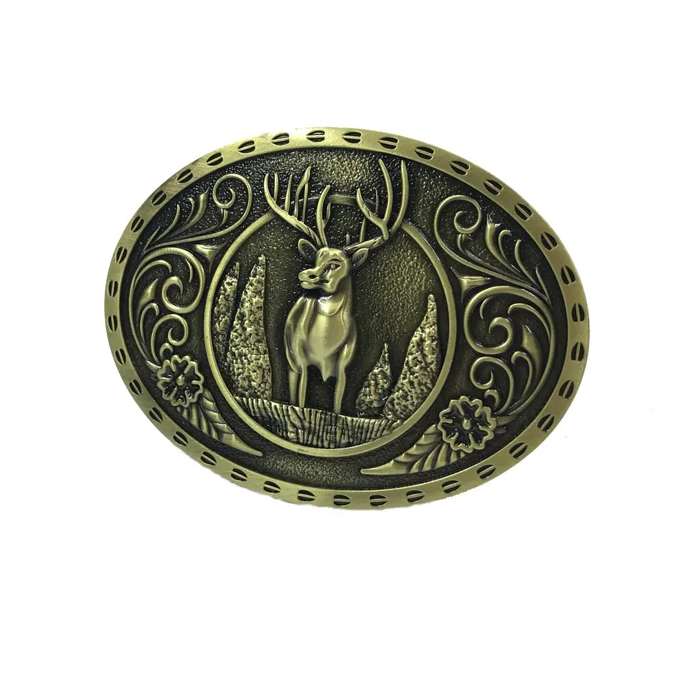 

Western Cowboy Zinc Alloy Heritage Outdoor Series Wild Deer Carving Buckle