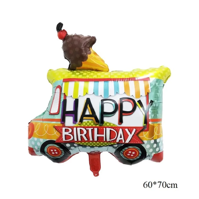 Ice Cream Truck Foil Balloon Food Festival Summer Children Birthday Party Decor Ballon Kid Love Cup Cones Mall Promote | Дом и сад