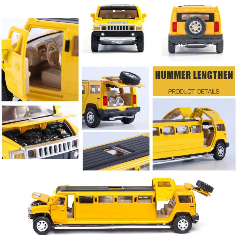 Высокая имитация 1:32 сплава hummer limousine Металл литье под давлением модель