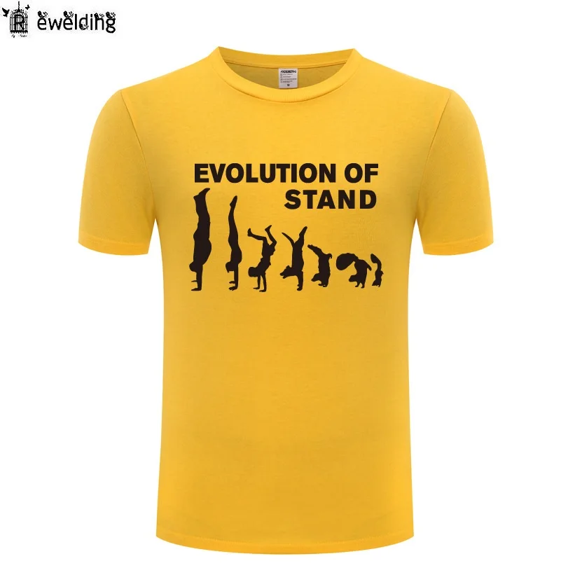 

Футболка мужская с принтом «Эволюция стоячий», смешная хлопковая рубашка с короткими рукавами, уличная одежда, новинка