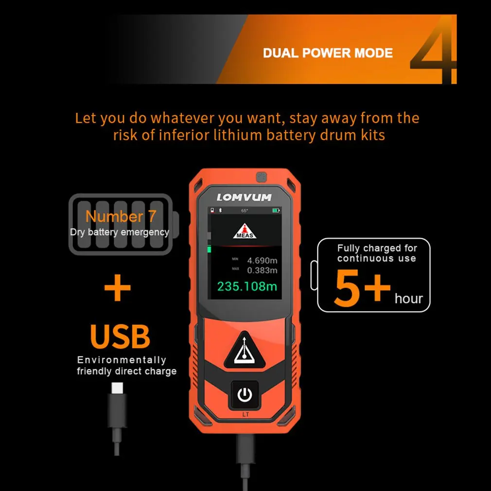 Лазерный дальномер с сенсорным экраном Bluetooth мини-дальномер диастиметр угол