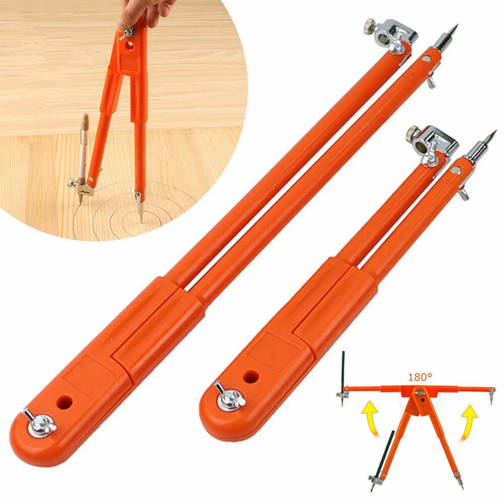 

2Pcs Carpenter Precision Pencil Orange Compasses Adjustable Divider Woodworking Marking Tool Gauge Hand Tool Set