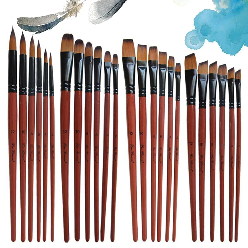 Кисть для рисования акварелью нейлоновая ручка художников и начинающих 6