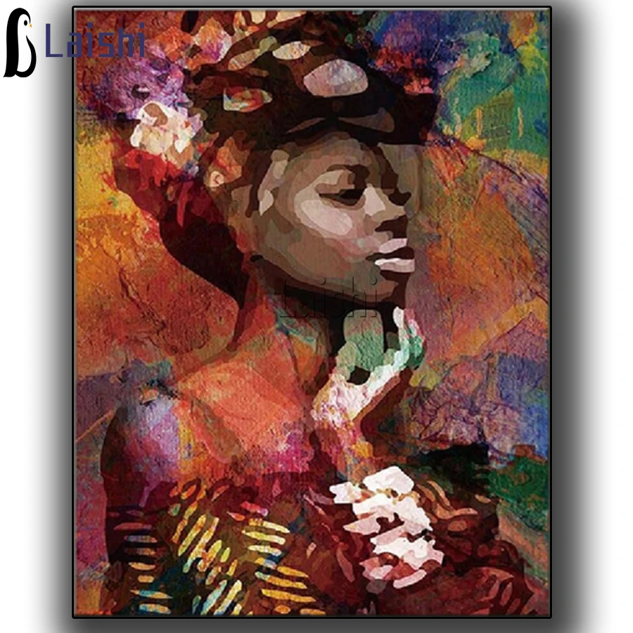 

Diamond Mosaic full Square Diamond Embroidery Abstract african woman Diamond Painting Cross Stitch Rhinestones Handwork Kits