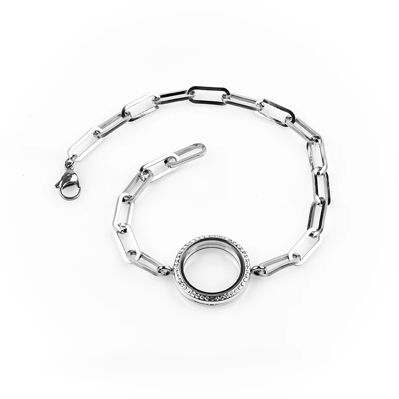 

Браслет женский двухслойный из прозрачного стекла, 1 шт., медальон на цепочке