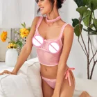 Кружевное нижнее белье, женское сексуальное белье, одежда для сна, нижнее белье, топы + трусы + чокер, нижнее белье, Эротические трусики, Бельё 2021