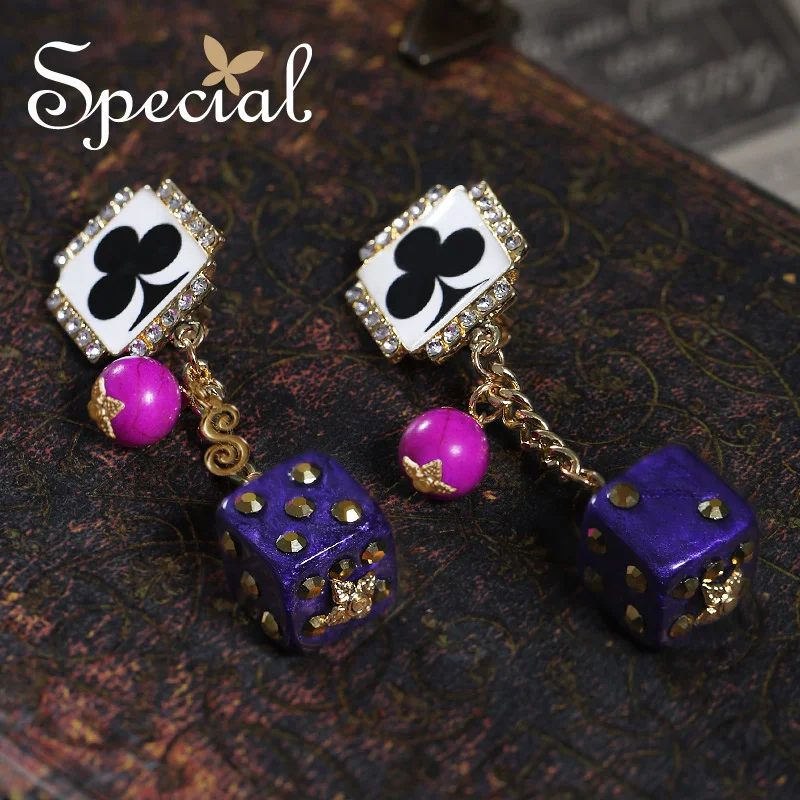 Специальные Новые Модные трендовые длинные серьги игральные кости для клубов