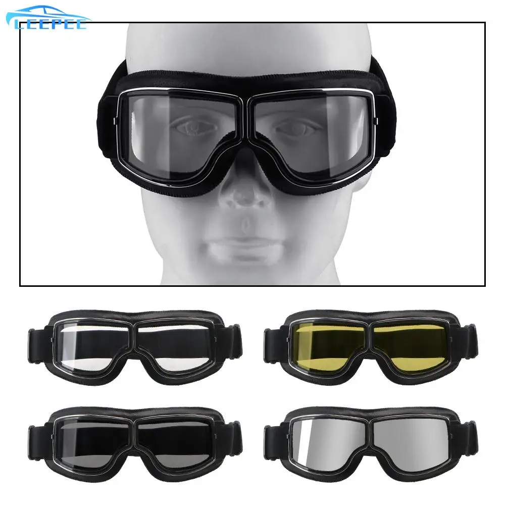 

Vintage Motorcycle Goggles Steampunk Helmet Goggles Windproof Motocross Eyewear Mask Protective Gears Motorbike Glasses