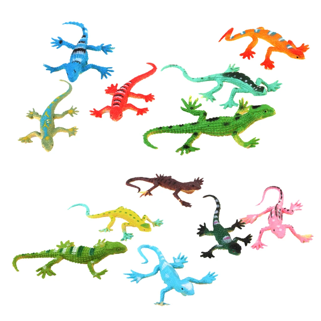 

12Pcs Mini Plastic Lizard Cabrite Miniatures Animal Model Kids Toy Reptiles
