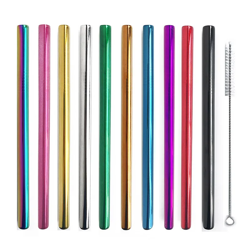 Металлическая соломинка из нержавеющей стали многоразовые соломинки для питья 12