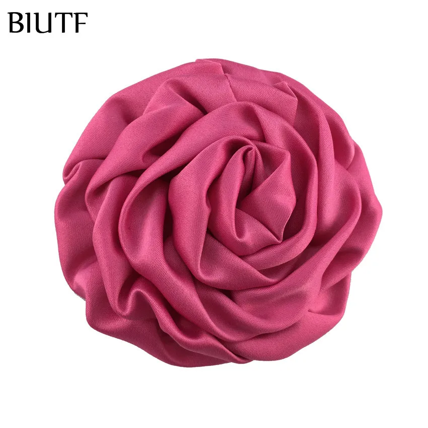 10 шт./лот 3 ''мягкие свернутые розетки шелк с зажимом для волос плоской спинкой