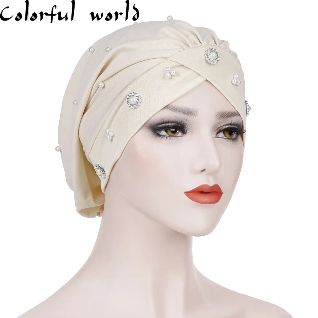 Мусульманский тюрбан мусульманский Внутренний шапочки под хиджаб на лбу с