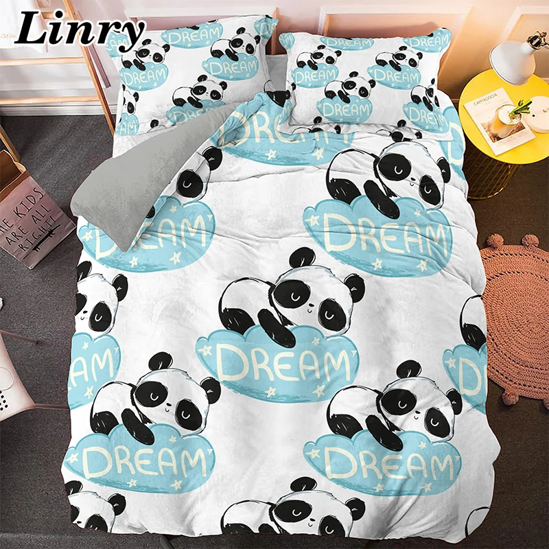 

2/3 шт., Комплект постельного белья с принтом панды