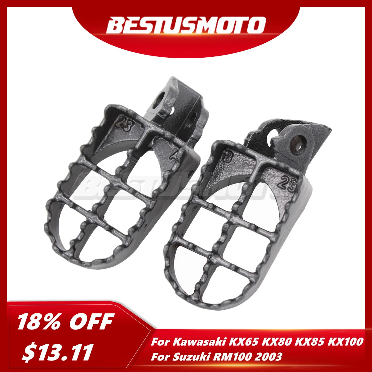 

Motorcycle Motocross Foot Pegs Footpeg Footrests For Kawasaki KX 65 80 85 100 KX65 KX80 KX85 KX100 Suzuki RM 100 RM100 2003