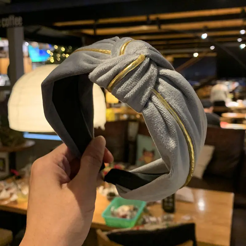 Корейский Зимний новый бархатный тканевый узел посередине повязки для волос