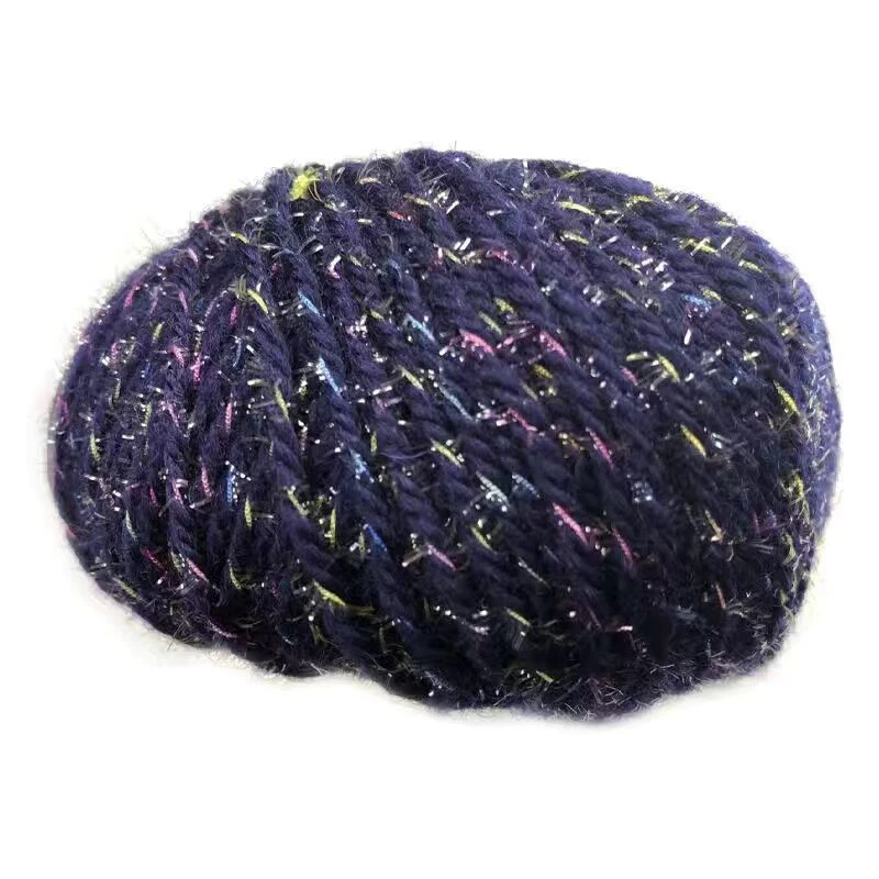 50 г/шар мягкая теплая полиэфирная вязальная пряжа Золотая блестящая нить для