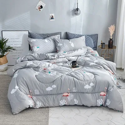 

2021 New Winter Comforter Bird Thicken Quilted Quilts Home Bedding Duvet Printed Edredom Keep Warm with Filling Pastoral Style