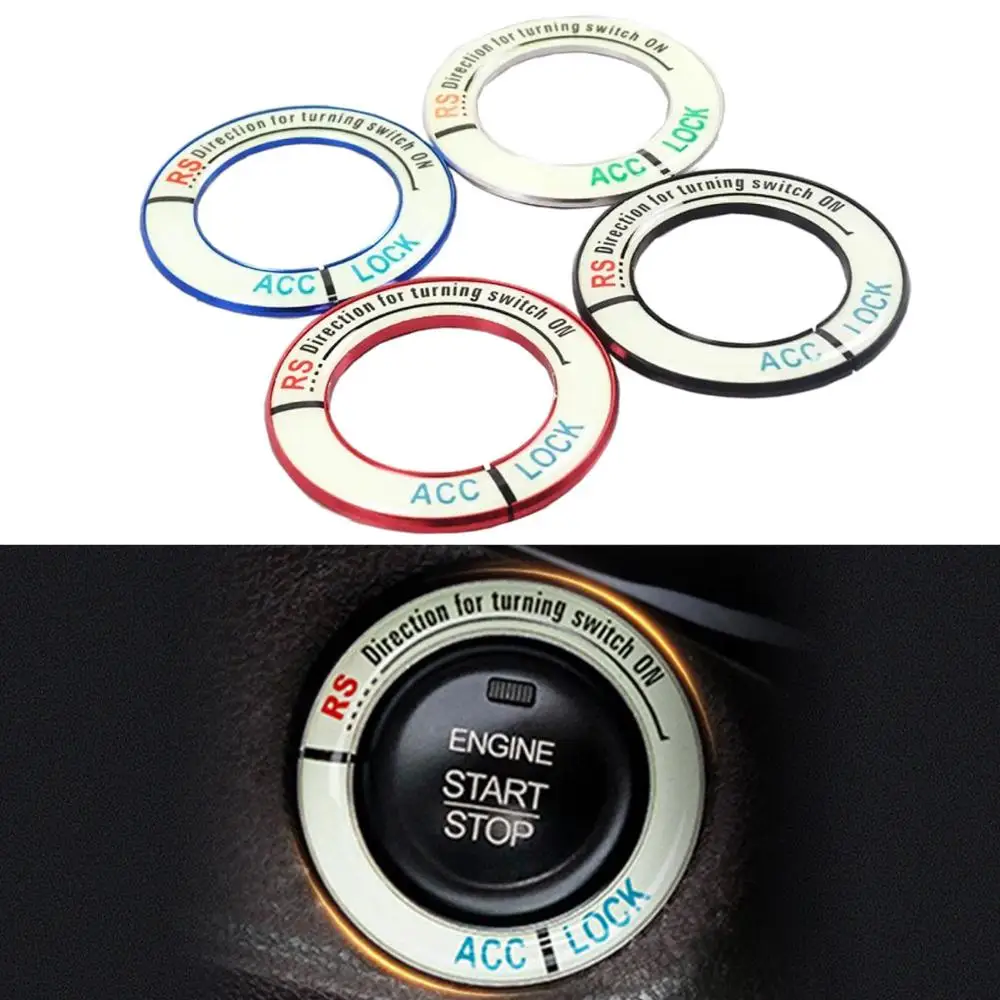 

Wooeight Aluminum Alloy Car Ignition Key Ring Coil Sticker Luminous Switch Cover Fit For Honda Civic City Accord CRV Odyssey XRV