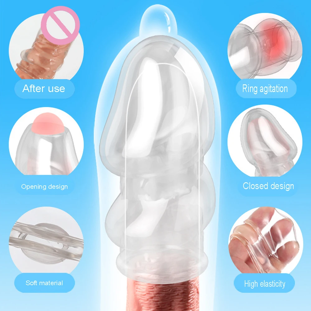 

Cockrings Dick Cock Ring For Men Reusable Silicone Penis Enlargement Glans Sleeve Male Foreskin Delay Ejaculation Sex Toys L1