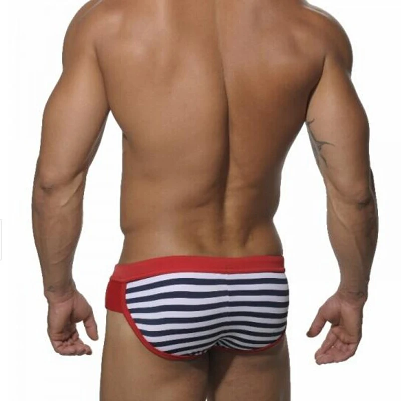 Летние мужские Сексуальные трусы с низкой талией купальник нейлон