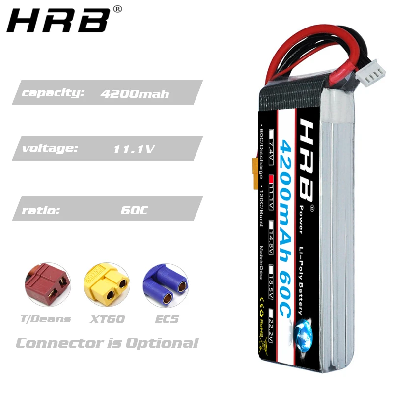 HRB 4200mah Lipo батарея 14 8 V T Deans 7 4 11 1 2S 3S 18 5 22 2 4S 5S 6S XT60 RC Квадрокоптер FPV Самолет Дрон